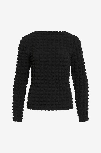 Vila Topp viForcea Boatneck L/S Top Svart