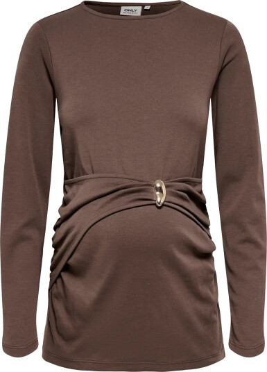 Only Maternity Olmevalyn L/S Boatneck Top Jrs   Brown   M