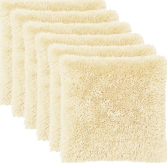 vidaXL Putetrekk 6 pcs HEERLEN Krem 80 x 80 cm PV Fleece