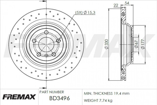 Bremseskive FREMAX BD-3496