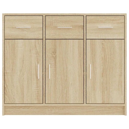 vidaXL Skjenk sonoma eik 91x28x75 cm konstruert tre