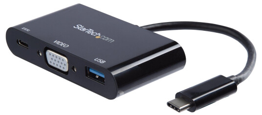 StarTech USB-C VGA Multiport Adapter - USB-A Port - with Power Delivery (USB PD) - USB C Adapter Converter - USB C Dongle (CDP2VGAUACP) -