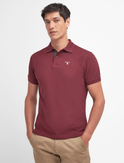 Barbour Barbour Tartan Pique Polo Shirt - Burgundy - L