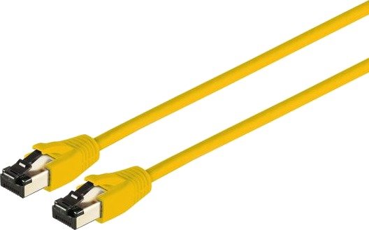 S/Conn High End Patchkabel Cat 8.1 2000 Mhz F/Ftp Dobbeltskjermet Halogenfri Gul 0,5 M