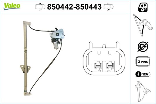 Vindusheis VALEO 850442 Vindusheis VALEO 850442