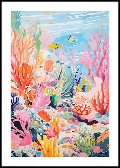 Colorful Coral Reef Ocean Scene Plakat Plakat / 21x30cm Colorful Coral Reef Ocean Scene Plakat Plakat / 21x30cm