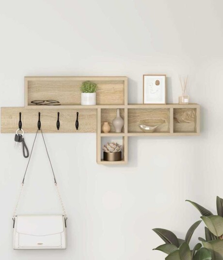  Vegghengt kleshenger med hylle Sonoma eik 100 x 12 x 43.5 cm
