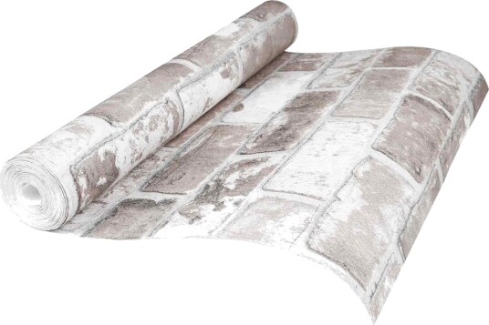  3D Solid Tapet Stripete Murstein 10 x 0,53 m Non Woven Stof