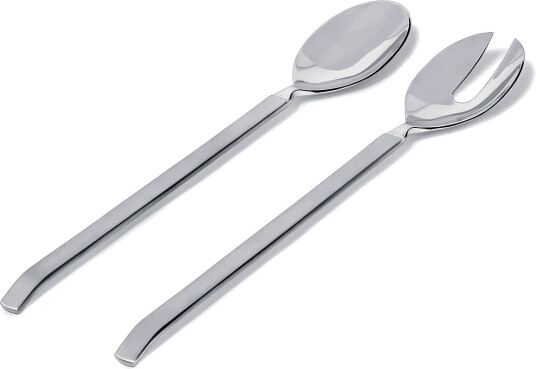 Alessi Salad Set I 18/10 Stainless Steel Mirror Polished Med Matte Handtag   Silver   ONE SIZE