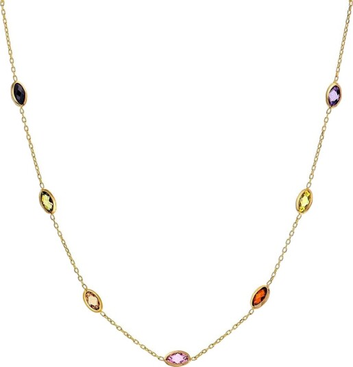 Pan Jewelry Smykke i 585 gult gull med fargede zirkonia