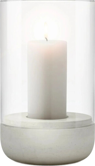 Blomus Calma stormlykt Ø12 cm Betong & Glass Light Grey for Innendørs og Utendørs Bruk Blomus Calma stormlykt Ø12 cm Betong & Glass Light Grey for Innendørs og Utendørs Bruk