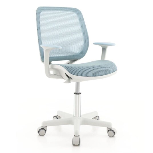 Høydejusterbar barnestol med setebrems ergonomisk skrivebordsstol kontorstol blå