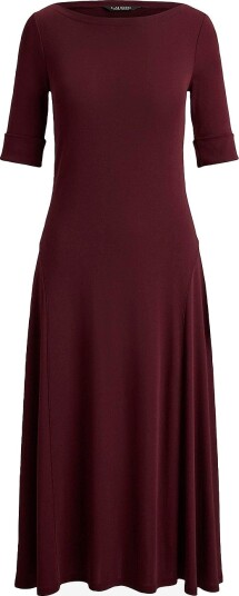 Lauren Ralph Lauren Kjole rfnd Strtch 1x1 Rib knit Rød