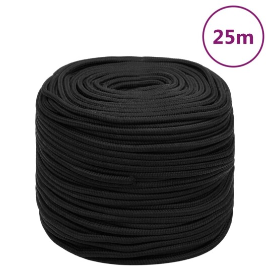  Båttau helsvart 10 mm 25 m polypropylen