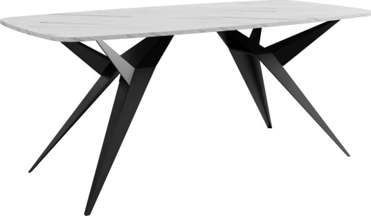 Elvora Matbord 160 cm Rektangulær - Hvit/Svart
