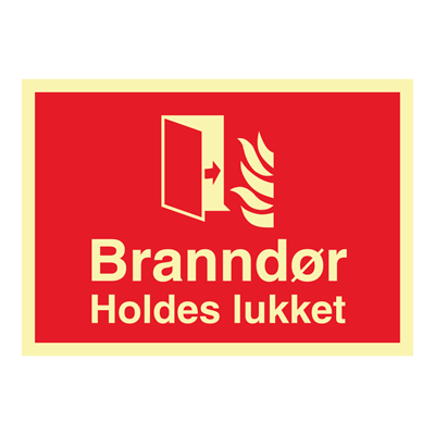 Jo Safety Branndør. Holdes lukket Etterlysende plast PR A4 297 x 210 mm 6305015PRA4