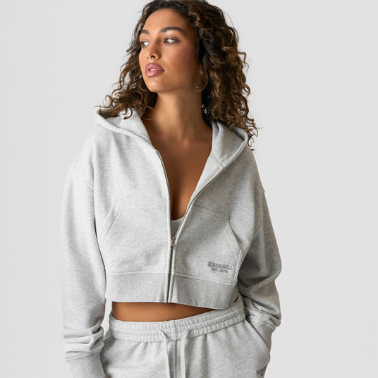Icaniwill Essence Kort Hettegenser Grå Ljusgrå Medium