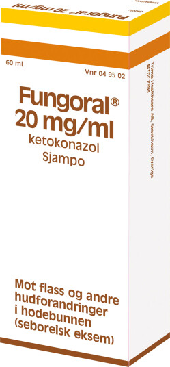 Fungoral 20mg/ml Antiflakke Sjampo med Ketokonazol 60 ml Fungoral 20mg/ml Antiflakke Sjampo med Ketokonazol 60 ml