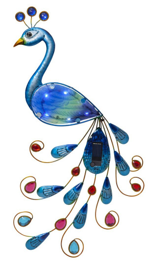 STAR TRADING 482-21 PEACOCK DEKORATIV VEGGLAMPE, FLERFARGET