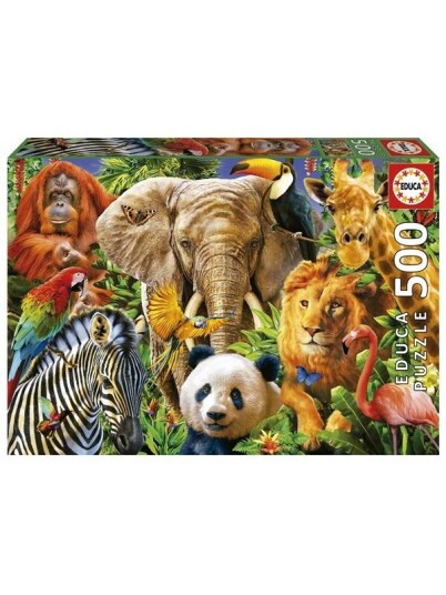 Educa Puzzle Educa 500 Ville Dyr Collage Educa Puzzle Educa 500 Ville Dyr Collage