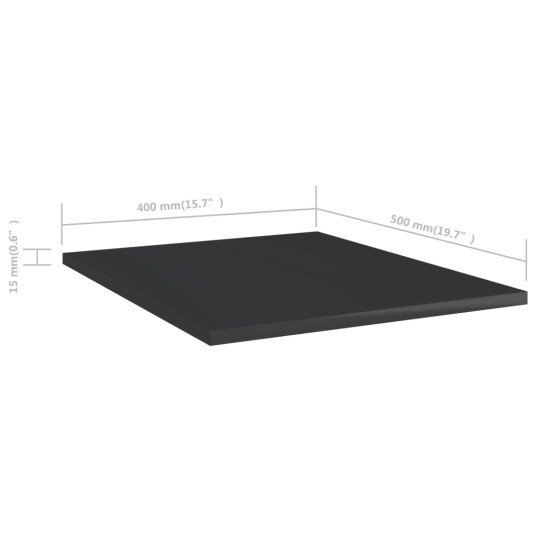 vidaXL Hylleplater 8 stk h?yglans svart 40x50x1,5 cm sponplate vidaXL Hylleplater 8 stk h?yglans svart 40x50x1,5 cm sponplate