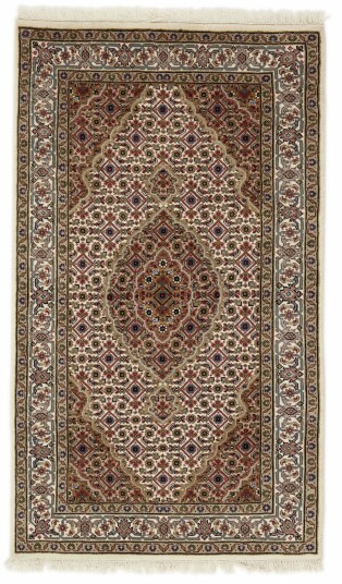 Håndknyttet. Opphav: India Tabriz Indi Teppe 94x162