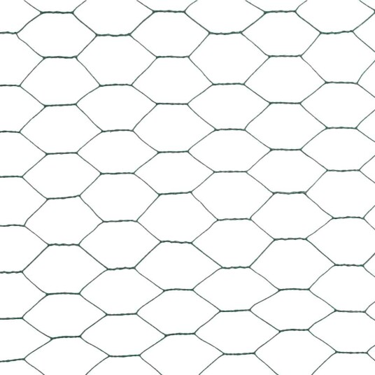 vidaXL Trådgjerde kylling stål med PVC belegg 25x1,2 m grønn