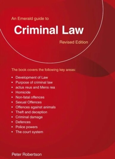 An Emerald Guide To Criminal Law Av Peter Robinson