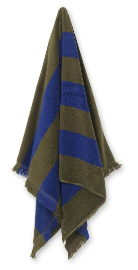 ferm LIVING Alee håndkle 70 x 140 cm Olive-bright blue