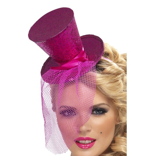 Smiffys Glitrende Minihatt - Rosa Smiffys Glitrende Minihatt - Rosa