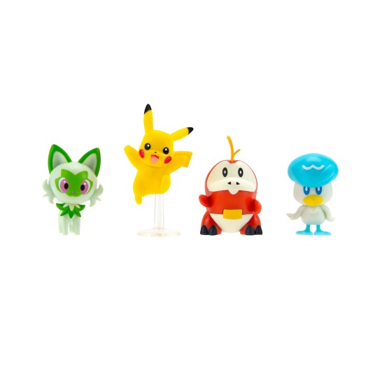Pokémon Battle Figurer 4-pakning med Pikachu, Crocalor, Quaxly og Sprigatito Pokémon Battle Figurer 4-pakning med Pikachu, Crocalor, Quaxly og Sprigatito