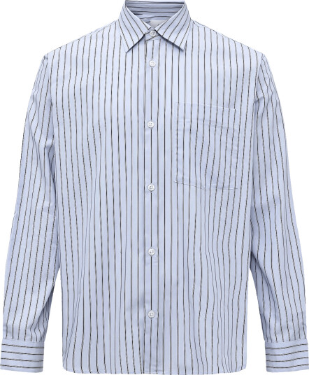 Annarr Anraslund Striped Poplin Ls Shirt Blue L