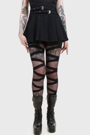 Killstar   Goth Kort skjørt   Heart Stealer Skirt   XS til XXL   Damer   svart