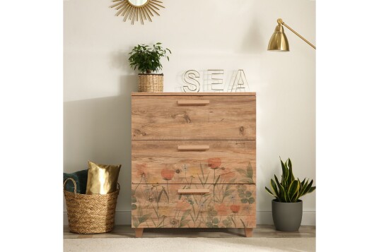 Leva Kommode 80x95 cm Brun   Hanah Home