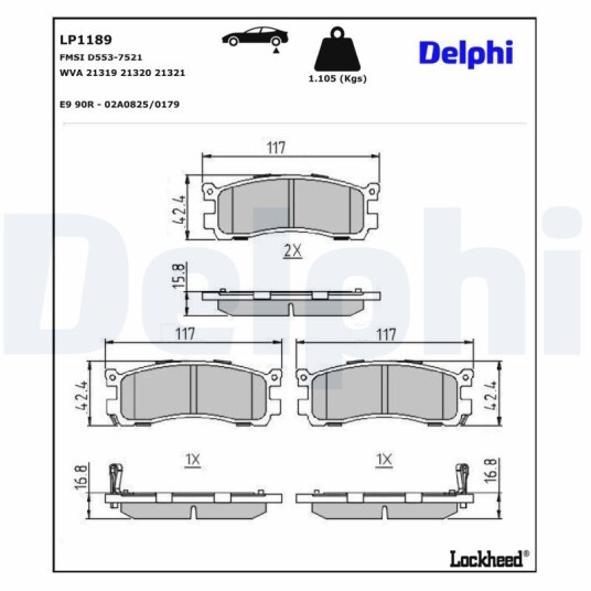 Bremseklosser DELPHI LP1189