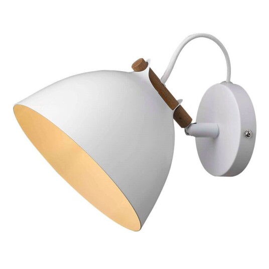 Halo Design Copenhagen ÅRHUS vegglampe Ø18 G9, Hvit / Tre Halo Design Copenhagen ÅRHUS vegglampe Ø18 G9, Hvit / Tre