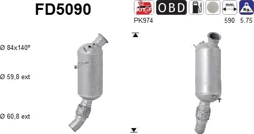 AS FD5090 Partikkelfilter AS FD5090 Partikkelfilter