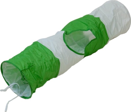 Kattetunnel Grønn/Hvit L 100 X Ø 24 cm