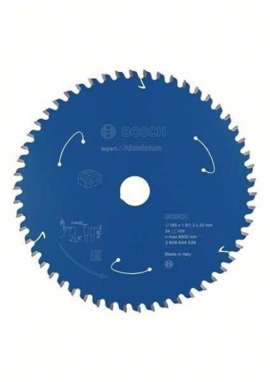 Bosch 165mm Aluminium Sirkelsagblad med 54 Tenner for Batteridrevne Sager