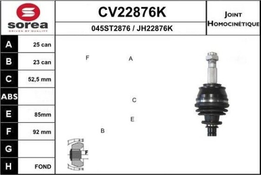 Drivledd EAI CV22876K
