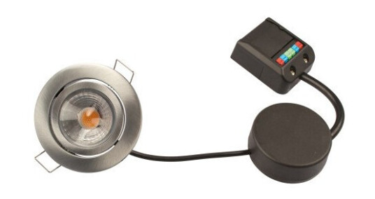 Claudia 230V 4,5W 3000K Ra95 305lm IP44 børstet aluminium rund