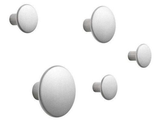 Muuto The Dots knagg metall 5-pakk aluminium Muuto The Dots knagg metall 5-pakk aluminium
