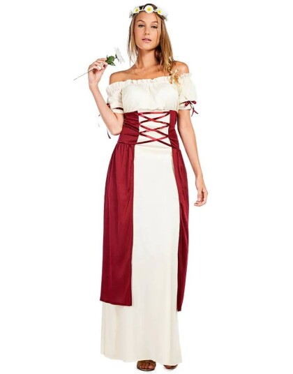 Medieval Brunhilda Middelaldersk Kostyme til Dame Medium/Large