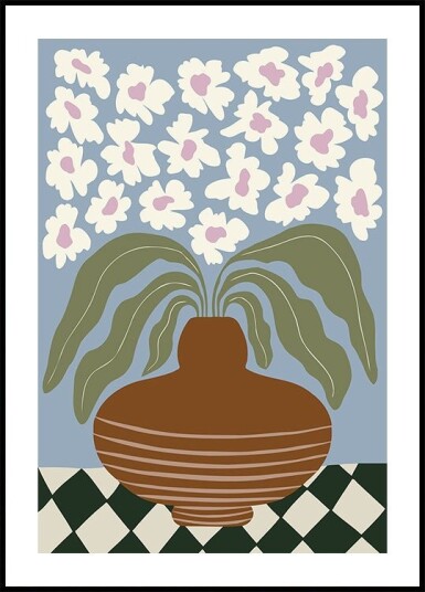 Retro Clay and Flower Plakat Plakat / 21x30cm