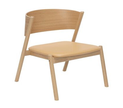 Hübsch Oblique Loungestol, Eikefiner m. skinnsete Unoliving Hübsch Oblique Loungestol, Eikefiner m. skinnsete Unoliving