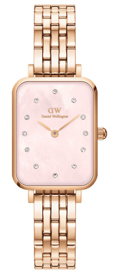 Daniel Wellington DW Klokke Quadro Lumine 5-Link Melrose 20x26mm Roségull