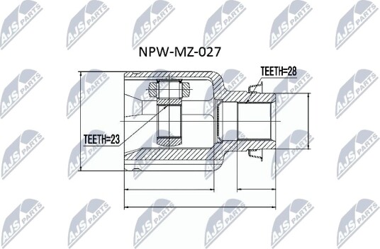 Nty Drivknute drivaksel NTY NPW MZ 027