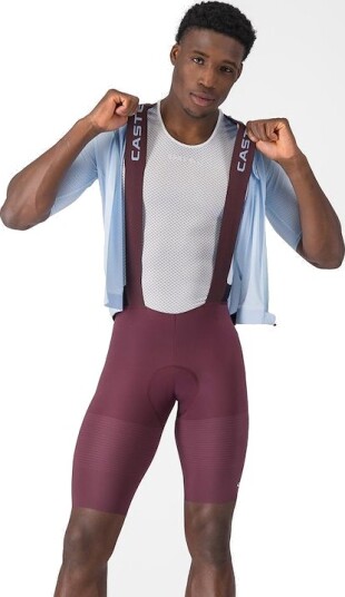 Castelli Premio Evo bibshorts deep bordeaux/winter sky herre
