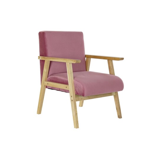 Dkd Home Decor Lenestol Dkd Home Decor Rosa Polyester Tre Mdf (61 X 63 X 77 Cm)
