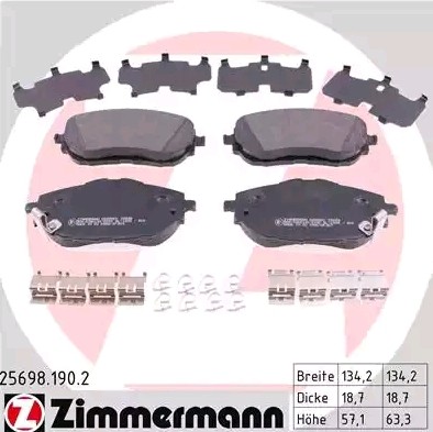 Bremseklosser ZIMMERMANN 25698.190.2 Bremseklosser ZIMMERMANN 25698.190.2